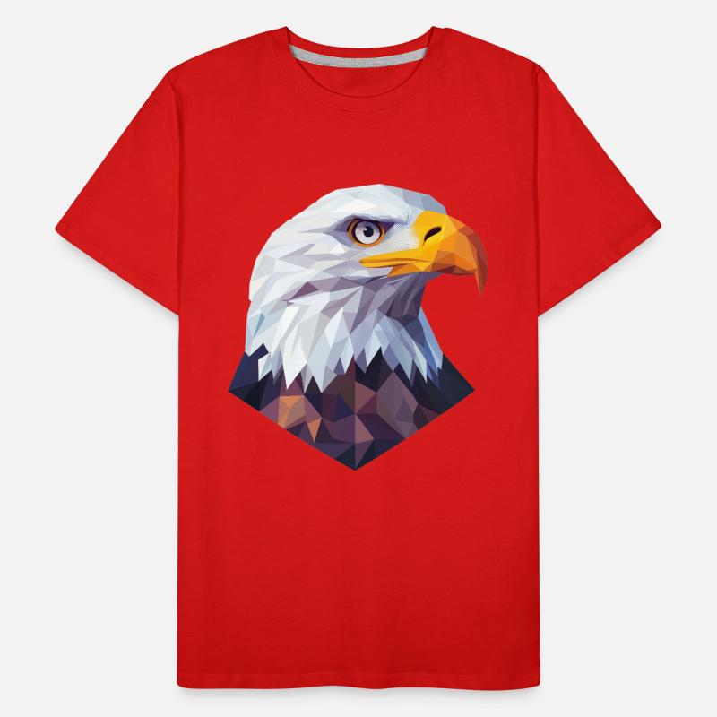 Conception du logo Low Poly de la tête d’aigle T-shirt bio Premium Homme