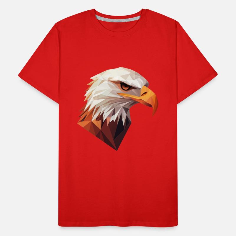 Eagle Head Low Poly Art Logo Design Men's Premium Organic T-Shirt