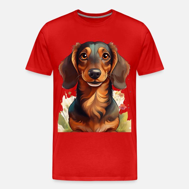 Dackel - Männer Premium Bio T-Shirt - Rot