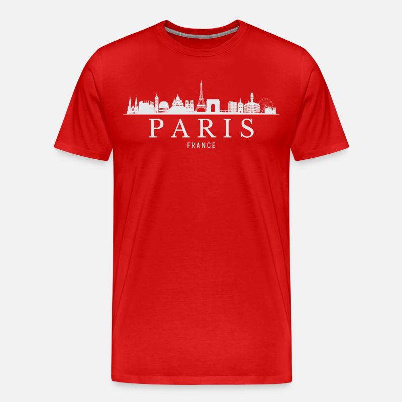Pariser Skyline, Paris, Frankreich - Männer Premium Bio T-Shirt - Rot