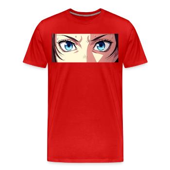 Anime Eyes Blue Iris Manga Fan - T-shirt bio Premium Homme - rouge - Devant - Damien (186cm)