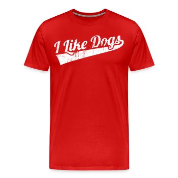 Ich mag Hunde - Männer Premium Bio T-Shirt - Rot - Vorne - Damien (186cm)