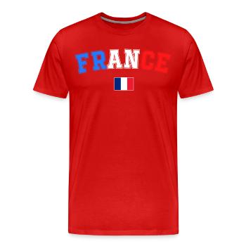 Drapeau France Cadeau Homme Femme France Cadeau - T-shirt bio Premium Homme - rouge - Devant - Damien (186cm)