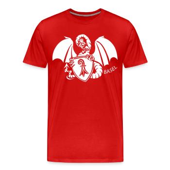 BASEL - Männer Premium Bio T-Shirt - Rot - Vorne - Damien (186cm)