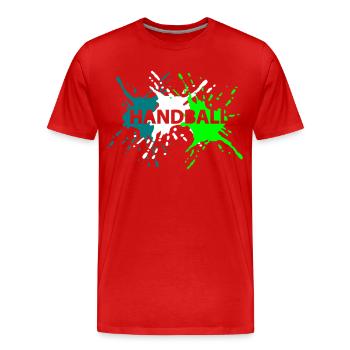 3 Splash Handball - T-shirt bio Premium Homme - rouge - Devant - Damien (186cm)