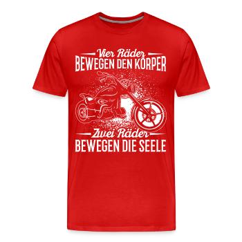 Motorrad - Chopper - Männer Premium Bio T-Shirt - Rot - Vorne - Damien (186cm)