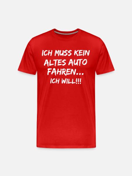 DE - Altes Auto - Männer Premium Bio T-Shirt - Rot