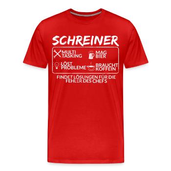 Der Schreiner - Männer Premium Bio T-Shirt - Rot - Vorne - Damien (186cm)