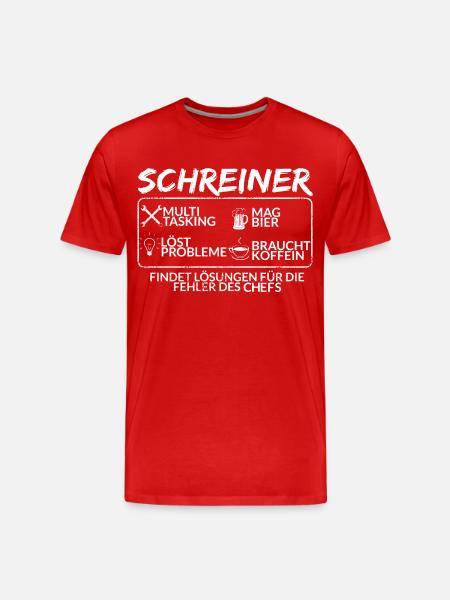 Der Schreiner - Männer Premium Bio T-Shirt - Rot