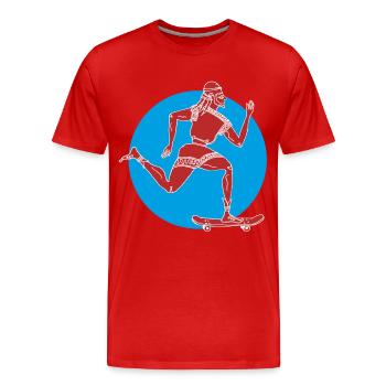 vieille école - T-shirt bio Premium Homme - rouge - Devant - Damien (186cm)