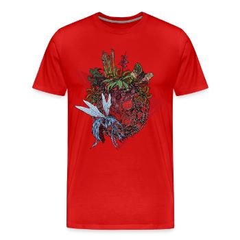 La planète des plantes carnivores en couleur - T-shirt bio Premium Homme - rouge - Devant - Damien (186cm)
