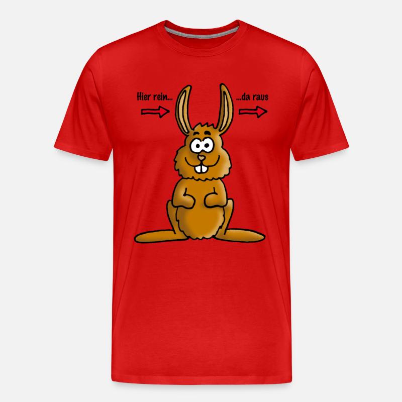 hase_02_e - Männer Premium Bio T-Shirt - Rot