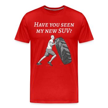 Have you seen my new SUV? For real car fans - Men's Premium Organic T-Shirt - red - Front - Damien (186cm)