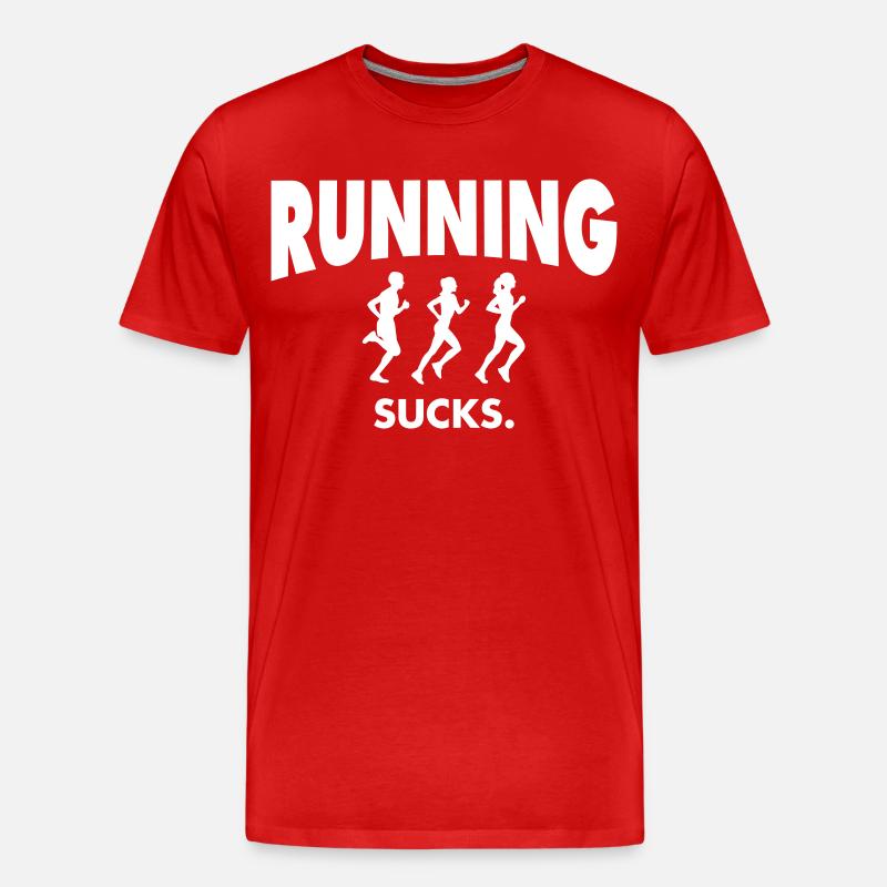 Running Sucks - Männer Premium Bio T-Shirt - Rot