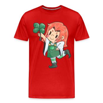 Kobold St Patricks Day Frau Irland - Männer Premium Bio T-Shirt - Rot - Vorne - Damien (186cm)