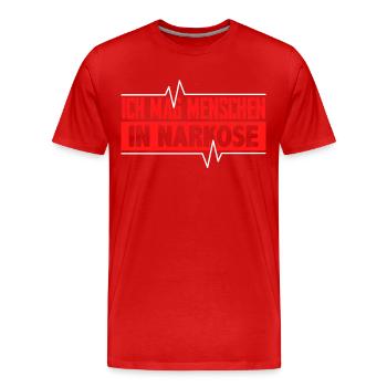 Anästhesie Pflegekraft Krankenpflege Geschenk - Männer Premium Bio T-Shirt - Rot - Vorne - Damien (186cm)