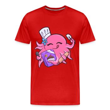 Pieuvre cuisine poulpe cuisine poulpe poulpe - T-shirt bio Premium Homme - rouge - Devant - Damien (186cm)