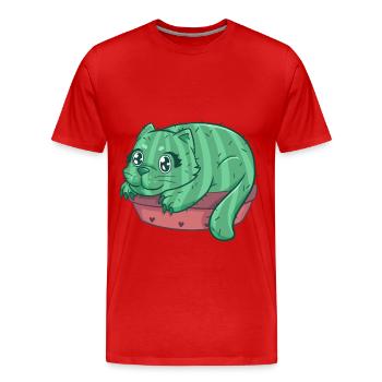 Catcus cat cactus kitten house tiger - Men's Premium Organic T-Shirt - red - Front - Damien (186cm)