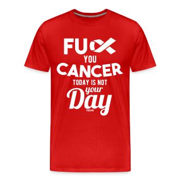 Fuck Cancer Thyroid Cancer Ill - Men's Premium Organic T-Shirt - red - Front - Damien (186cm)