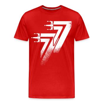 1977 Anniversaire - T-shirt bio Premium Homme - rouge - Devant - Damien (186cm)