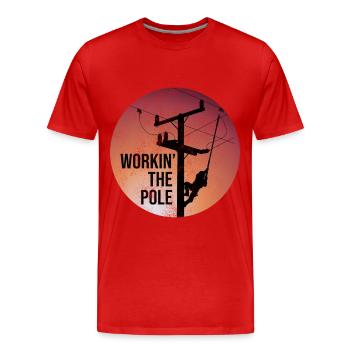 Elektriker - Männer Premium Bio T-Shirt - Rot - Vorne - Damien (186cm)