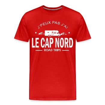 j'peux pas j'ai cap nord cadeau humour camping car - T-shirt bio Premium Homme - rouge - Devant - Damien (186cm)