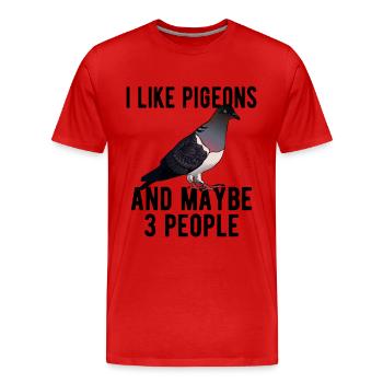 Pigeon Pigeon Racing Pigeon Racer Pigeon Keeper - T-shirt bio Premium Homme - rouge - Devant - Damien (186cm)