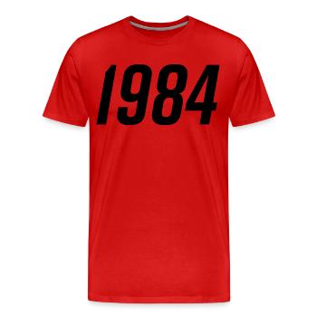 1984 Année de naissance Anniversaire - T-shirt bio Premium Homme - rouge - Devant - Damien (186cm)