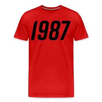 1987 Year of birth Gift - Men's Premium Organic T-Shirt - red - Front - Damien (186cm)