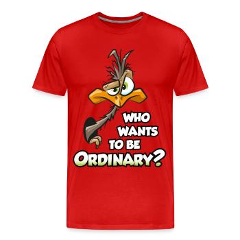 Strauß Strauss Lustiger Vogel Laufvogel Emu Spruch - Männer Premium Bio T-Shirt - Rot - Vorne - Damien (186cm)
