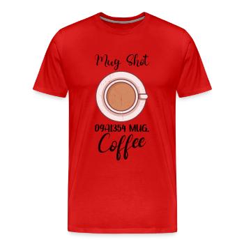 Coffee Lover Caffeine Molecule Java Latte Espresso - Männer Premium Bio T-Shirt - Rot - Vorne - Damien (186cm)