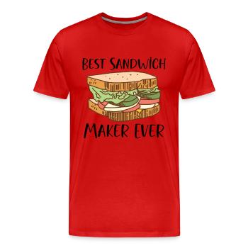 Sandwich Lover Picknick Food Lover Breakfast Gift - Männer Premium Bio T-Shirt - Rot - Vorne - Damien (186cm)