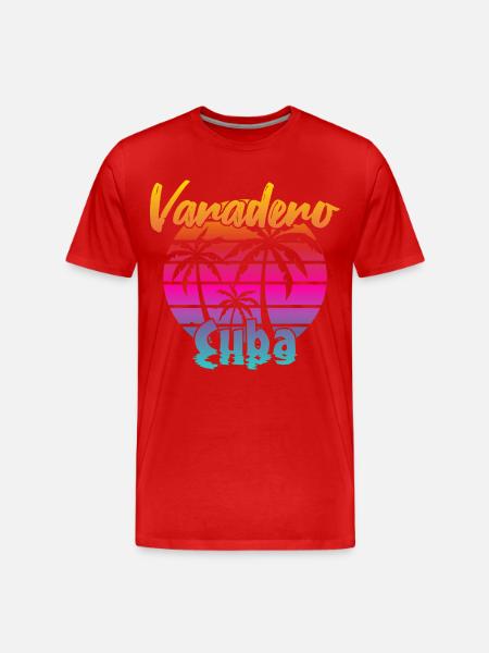 Varadero Cuba Sunset - Men's Premium Organic T-Shirt - red