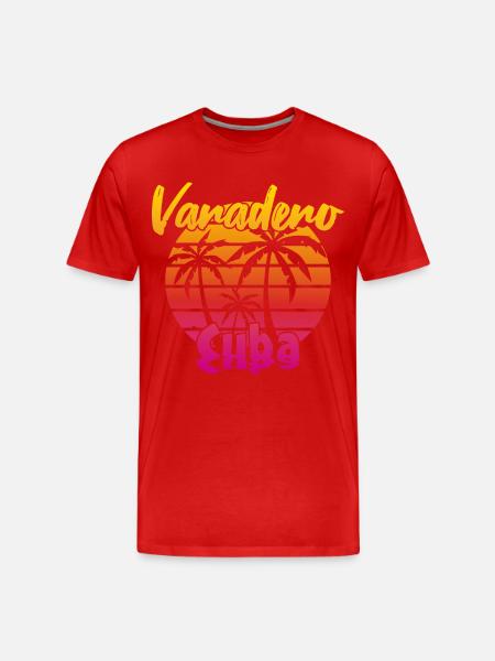 Varadero Cuba Sunset - Men's Premium Organic T-Shirt - red