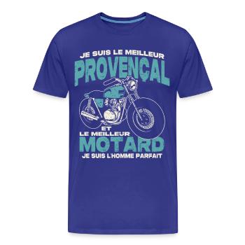 Le meilleur provençal et le meilleur motard - T-shirt bio Premium Homme - bleu roi - Devant - Damien (186cm)