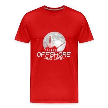 Durée de vie de la plate-forme offshore - T-shirt bio Premium Homme - rouge - Devant - Damien (186cm)