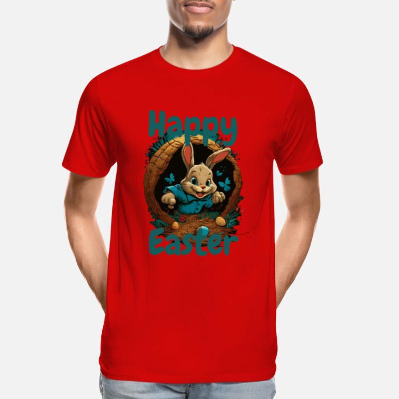 happy Easter Easter in the Easter basket Easter Men's Premium Organic T-Shirt
