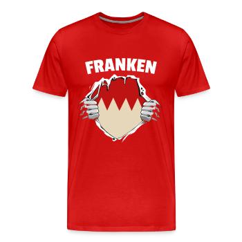 Franken Franke Oberfranken Mittelfranken Unterfran - Männer Premium Bio T-Shirt - Rot - Vorne - Damien (186cm)
