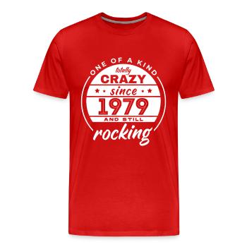 Unique en son genre totalement fou depuis 1979 Rocking - T-shirt bio Premium Homme - rouge - Devant - Damien (186cm)