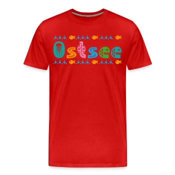 Ostsee - Männer Premium Bio T-Shirt - Rot - Vorne - Damien (186cm)
