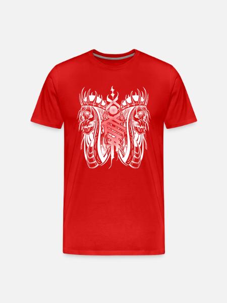 Gothic skull negative style art - Men's Premium Organic T-Shirt - red