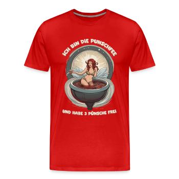 Ich bin die Punschfee Glühwein Weihnachten - Männer Premium Bio T-Shirt - Rot - Vorne - Damien (186cm)