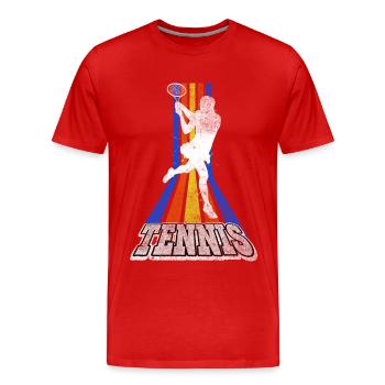 Tennis Tennisspielerin Frau Sport Match Verein Fan - Männer Premium Bio T-Shirt - Rot - Vorne - Damien (186cm)