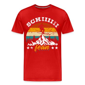 Ski, Schi Foan, Wintersport, Skiurlaub - Männer Premium Bio T-Shirt - Rot - Vorne - Damien (186cm)