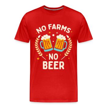 No Farms No Beer Bauern Demo Protest Landwirt - Männer Premium Bio T-Shirt - Rot - Vorne - Damien (186cm)