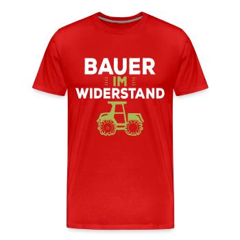 Bauer im Widerstand Landwirt Landwirtschaft Demo - Männer Premium Bio T-Shirt - Rot - Vorne - Damien (186cm)
