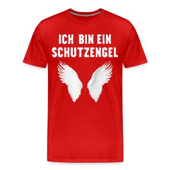 Ich bin ein Schutzengel mit Flügeln ein Engel - Männer Premium Bio T-Shirt - Rot - Vorne - Damien (186cm)