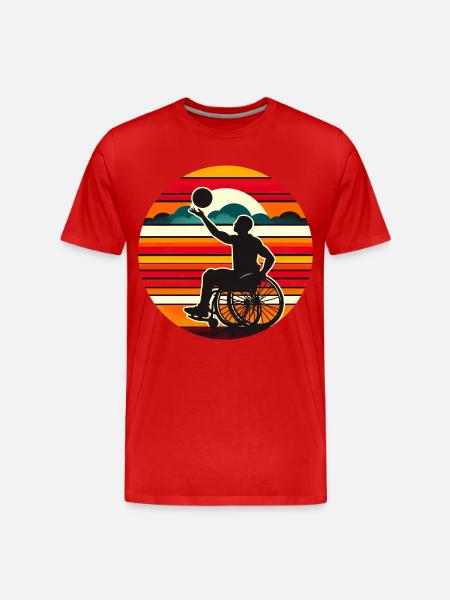 Rollstuhlbasketball Basketball - Männer Premium Bio T-Shirt - Rot