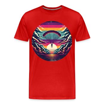 Fallschirmspringer Fallschirmspringen - Männer Premium Bio T-Shirt - Rot - Vorne - Damien (186cm)