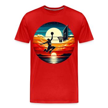Basketball Basketballer - Männer Premium Bio T-Shirt - Rot - Vorne - Damien (186cm)